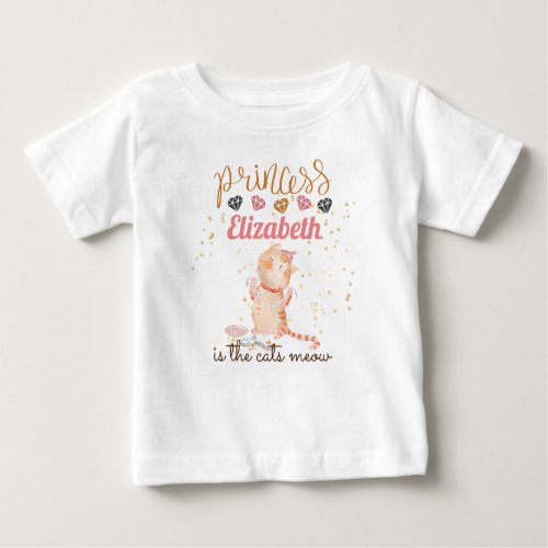 Baby Girl Gifts 1st Birthday Shower Princess Cats  Baby T_Shirt