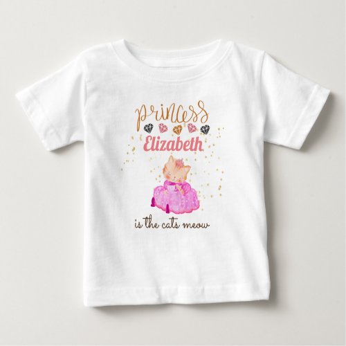 Baby Girl Gifts 1st Birthday Shower Princess Cats  Baby T_Shirt