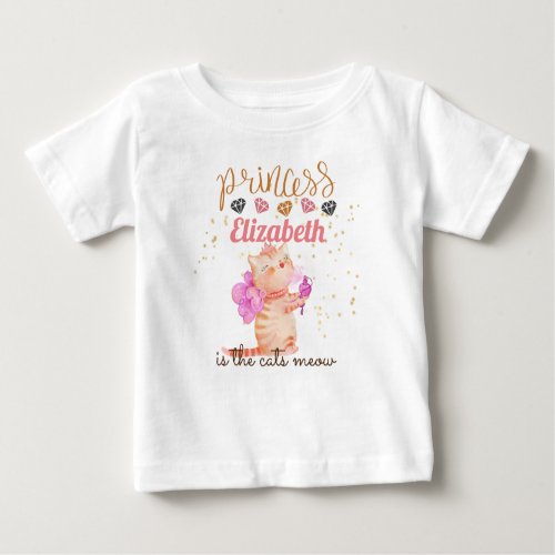 Baby Girl Gifts 1st Birthday Shower Princess Cats  Baby T_Shirt