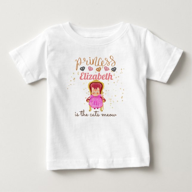 Baby Girl Gifts 1st Birthday Shower Princess Cats  T-Shirt (Front)