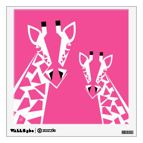 Baby Girl Giraffe Wall Decals