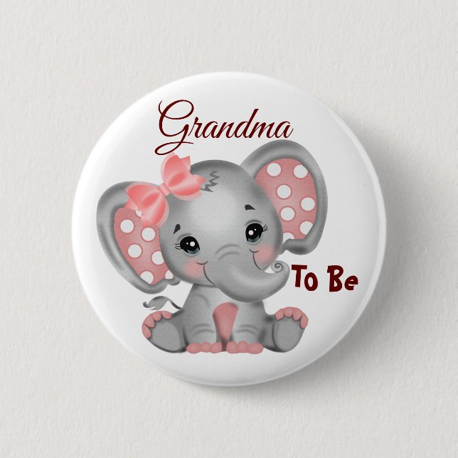 Baby Girl Grandma To Be Button (Front)