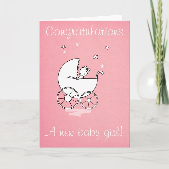 Baby girl - greeting card (Front)