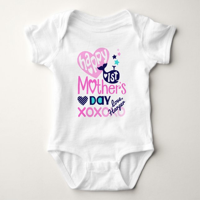 Baby Girl Happy First Mothers Day Bodysuit (Front)