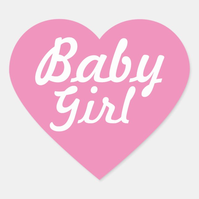 Baby Girl Heart Sticker (Front)