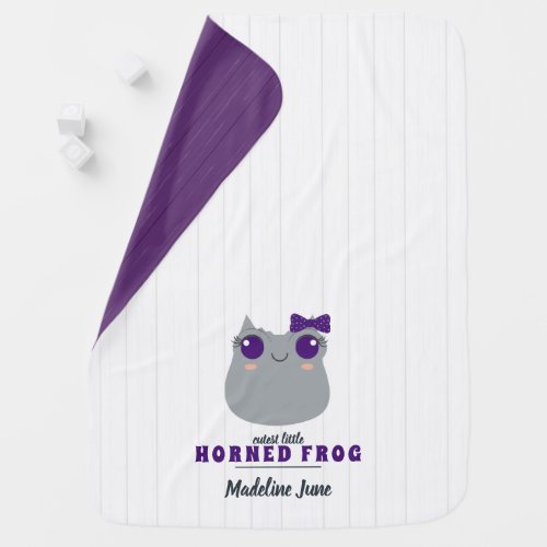 Baby Girl Horned Frog Purple Baby Blanket