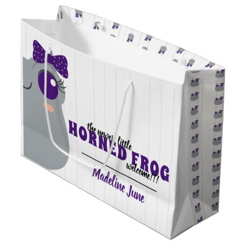 Baby Girl Horned Frog Purple Large Gift Bag