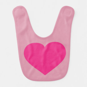 Baby Girl Hot Pink Heart  Bib