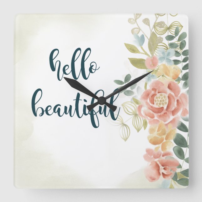 Baby Girl I Square Wall Clock (Front)