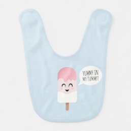 Baby Girl Illustration Kawaii Cute Funny Ice Cream Baby Bib