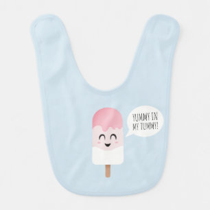 Baby Girl Illustration Kawaii Cute Funny Ice Cream Baby Bib