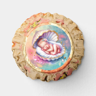 Baby Girl in a Seashell Baby Shower Reese's Peanut Butter Cups