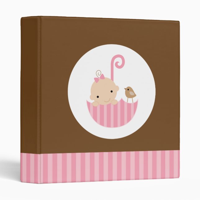 Baby Girl in Pink Umbrella Binder (Front/Spine)