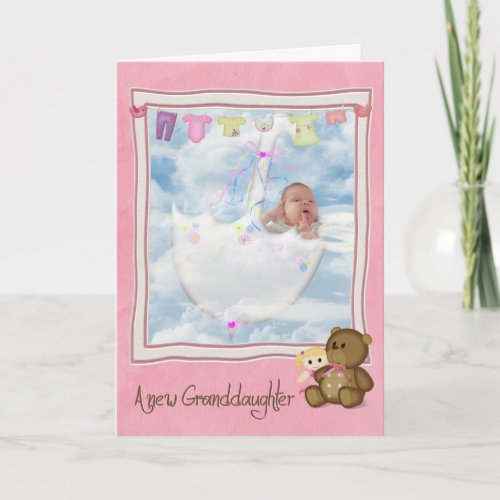 Baby Girl In Umbrella Card