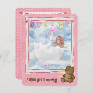Baby Girl in Umbrella Shower Invitation