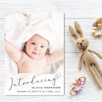 Baby Girl Introducing Photo Collage Birth Announcement