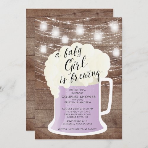 Baby Girl Is Brewing  Baby Shower Invitation