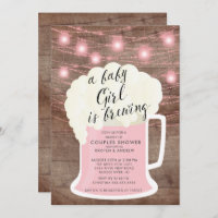 Baby Girl Is Brewing Baby Shower Invitation