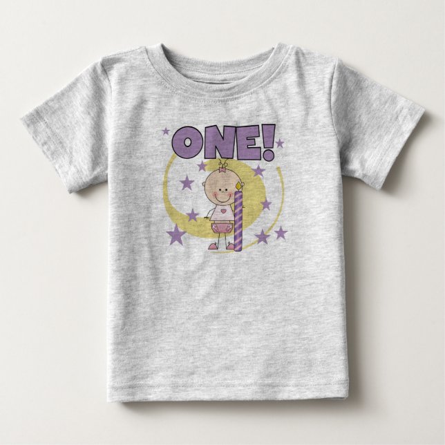 Baby Girl is One Birthday Tshirts and Gifts (Front)