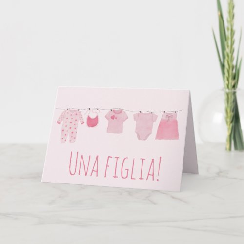 Baby Girl Italian congratulations Card