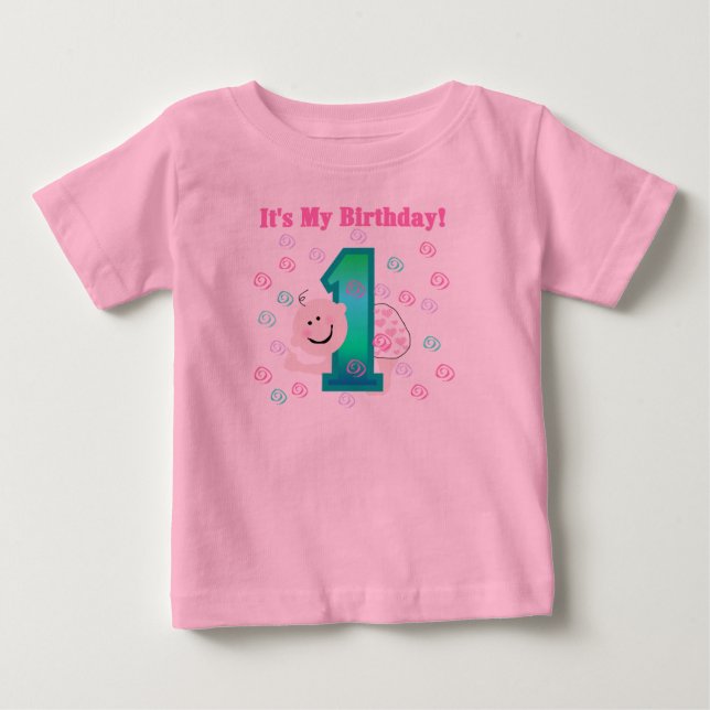 Baby Girl It's My 1st Birthday T-Shirt (Front)