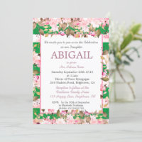 Baby Girl Jewish Naming Floral Green Pink Hebrew 
