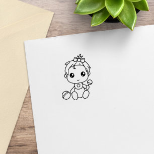 Baby Girl Jumpsuit 1x1 Rubber Stamp