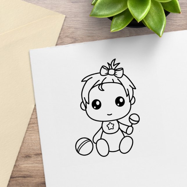 Baby Girl Jumpsuit Color Me Rubber Stamp (Creator Uploaded)