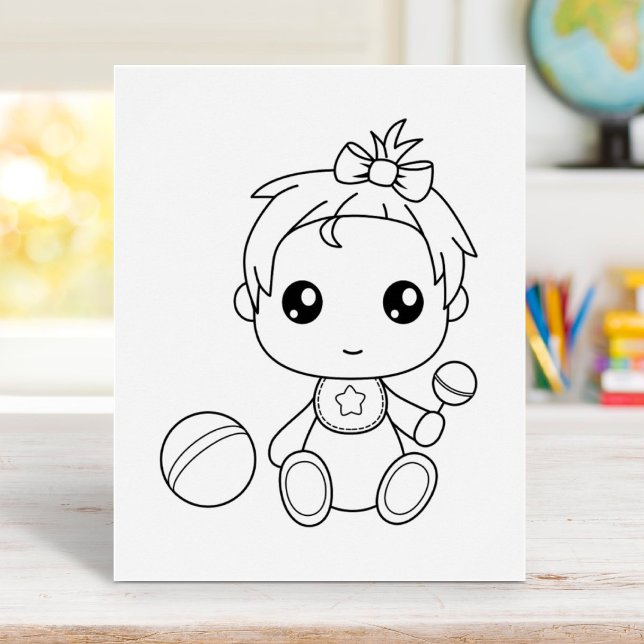 Baby Girl Jumpsuit Coloring Page Poster (Creator Uploaded)