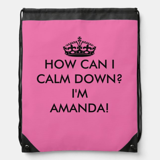 Baby Girl Keep Calm Drawstring Bag (Front)