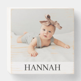 Baby Girl Keepsake Name Custom Photo Wooden Box Sign