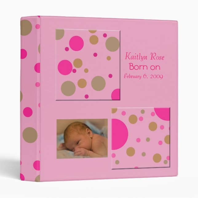 baby girl keepsake/photo album binder (Front/Spine)
