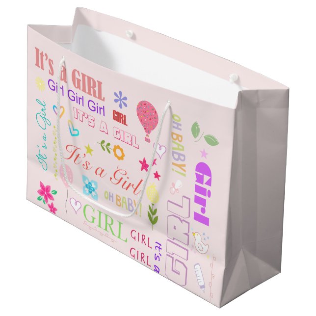 Baby Girl Large Gift Bag (Front Angled)