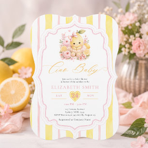 Baby Girl Lemon Ciao Baby Italian Baby Shower  Invitation