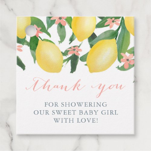 Baby Girl Lemons Baby Shower Thank You Favor Tags