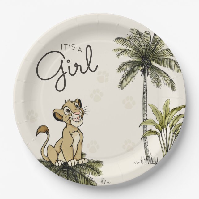 Baby Girl Lion King Baby Shower Paper Plate (Front)