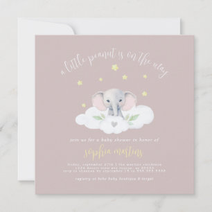 Baby Girl Little Peanut Baby Shower Invitation
