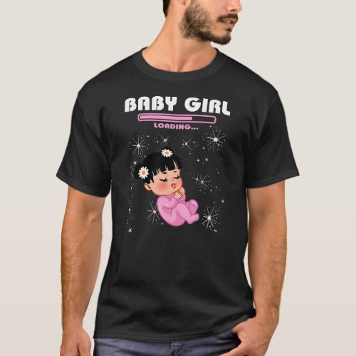 Baby Girl Loading Gender Reveal Baby Shower T_Shirt