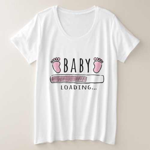 Baby Girl Loading  Pregnant Plus Size T_Shirt