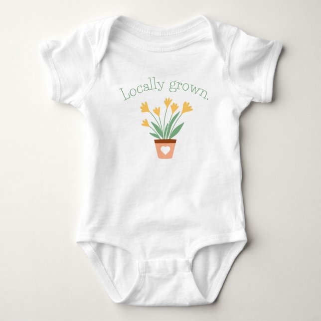 Baby Girl Locally Grown Flower Bodysuit (Front)