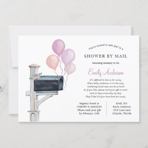 Baby Girl Long Distance Shower by Mail Invitation