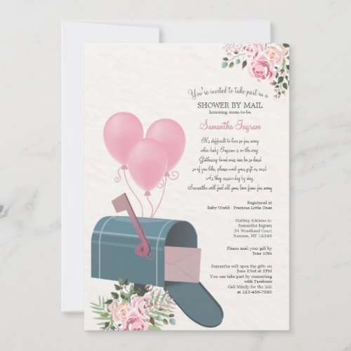Baby Girl Long Distance Shower Invitation