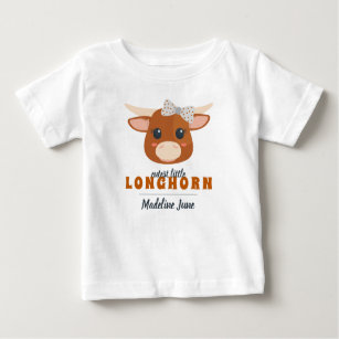 Baby Girl Longhorn Burnt Orange Baby T-Shirt
