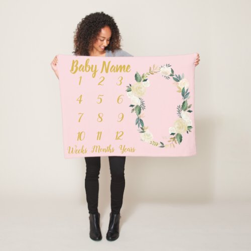 Baby Girl Milestone Blanket Custom Shower Present