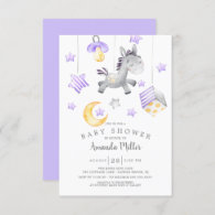 Baby Girl Mobile Pony Baby Shower Invitation