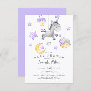Baby Girl Mobile Pony Baby Shower Invitation