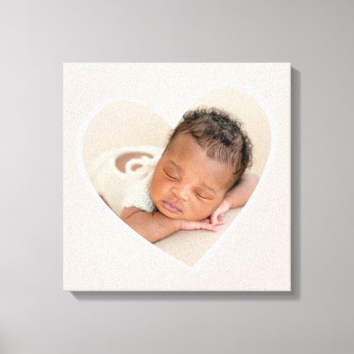 BABY GIRL modern photo layered heart blush pink Canvas Print