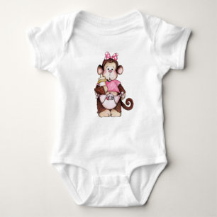 Baby Girl Monkey Baby Bodysuit