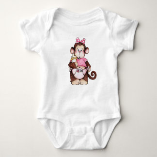 Baby Girl Monkey Baby Bodysuit