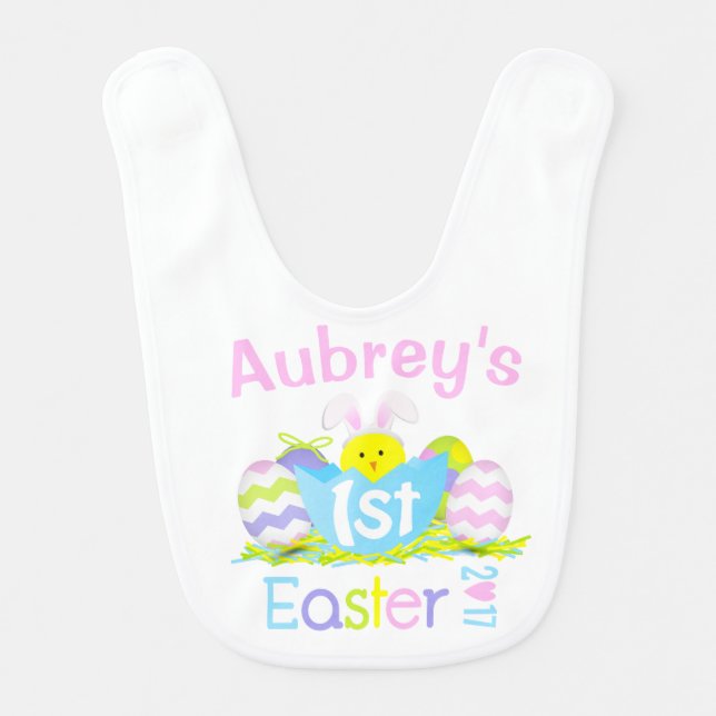 Baby Girl My First Easter Bib Baby's First Easter (Front)